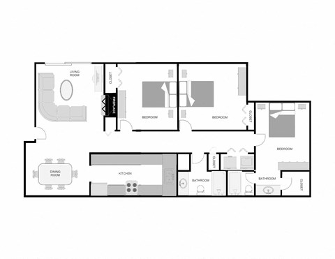typical floor plan of a modern apartment in moscow